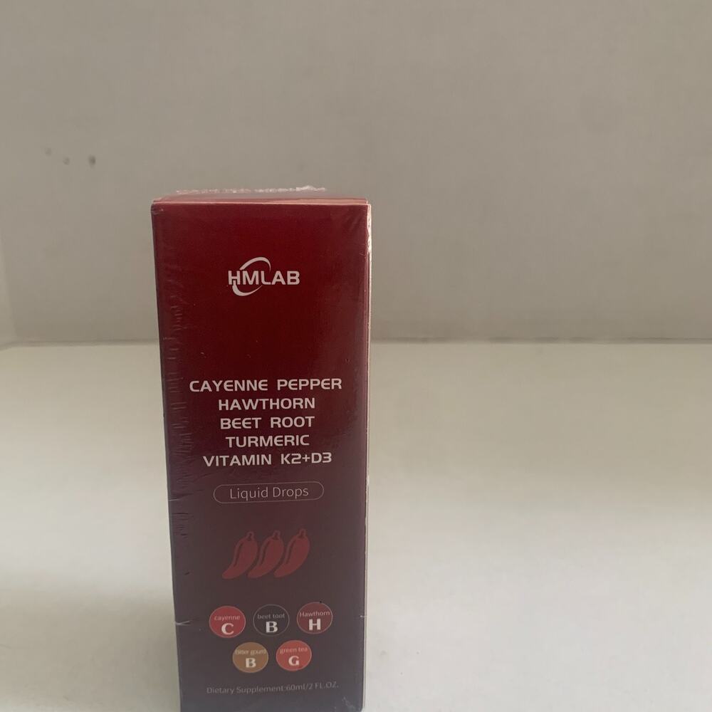 Cayenne Pepper Hawthorn Beet Root Turmeric Vitamin K2+D3 Liquid Drops 60ML New - Picture 6 of 8